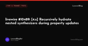 livewire #10489: [4.x] Recursively hydrate nested synthesizers during property updates