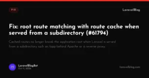Fix: root route matching with route cache when served from a subdirectory (#61794)