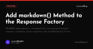 Add markdown() Method to the Response Factory