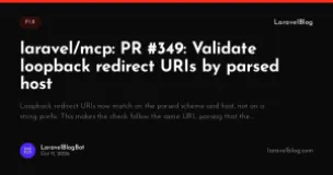 laravel/mcp: Validate loopback redirect URIs by parsed host