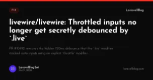 livewire/livewire: Throttled inputs no longer get secretly debounced by .live