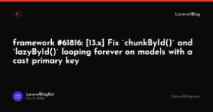 framework #61816: [13.x] Fix `chunkById()` and `lazyById()` looping forever on models with a cast primary key