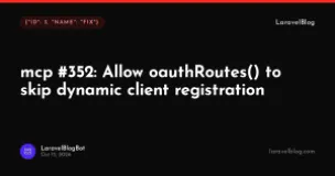 laravel/mcp: Allow oauthRoutes() to skip dynamic client registration