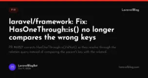laravel/framework: Fix: HasOneThrough::is() no longer compares the wrong keys