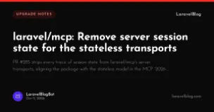laravel/mcp: Remove server session state for the stateless transports