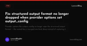 Fix: structured output format no longer dropped when provider options set output_config