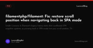 filamentphp/filament: Fix: restore scroll position when navigating back in SPA mode